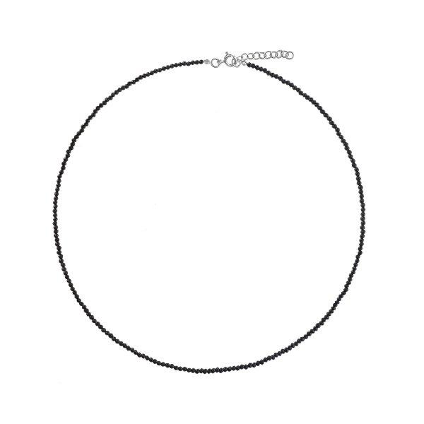 AGAIN Jewelry Fekete spinell ásvány gyöngy nyaklánc AJKNA008