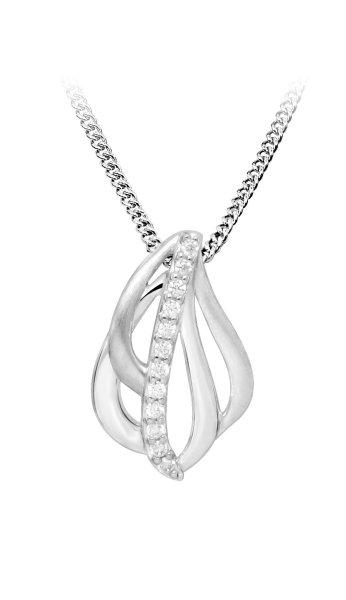 Silver Cat Csillogó ezüst köbös cirkónium kövekkel
díszített nyaklánc SC481 (lánc, medál)