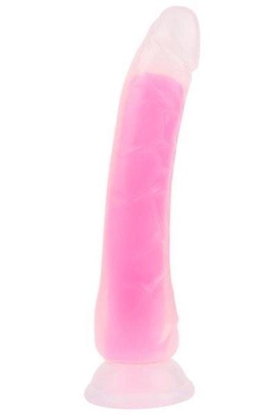 Világító dildó tapadókoronggal Pinky Glow (21,5 cm)