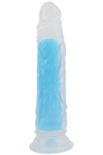 Világító dildó tapadókoronggal Blue Radiance (20 cm)