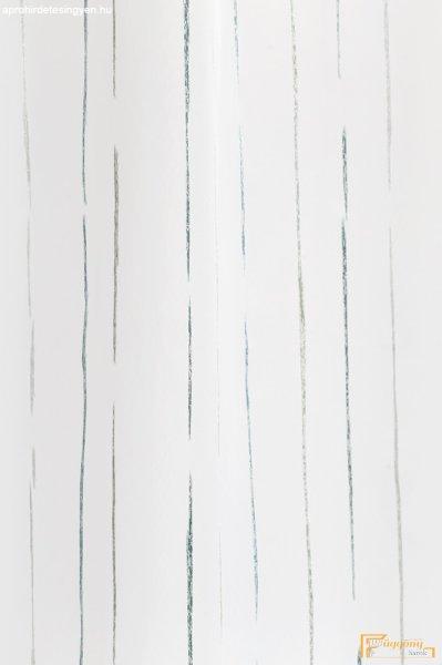 51163 csíkos függöny R-290cm- 608 fehér alapon kék mintázat