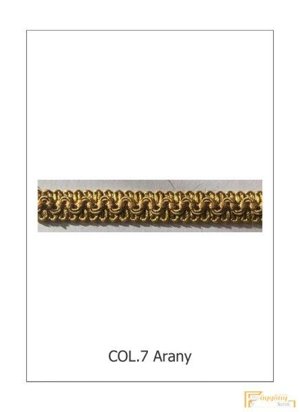 (4 változat 12 szín) Bortni díszítő szegőszalag. 9627-7 Arany