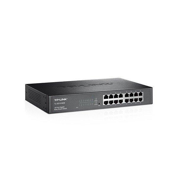TP-Link Switch Easy Smart - TL-SG1016DE JetStream™ (16 port, 1000Mbps; fém
ház, rackbe szerelhető)