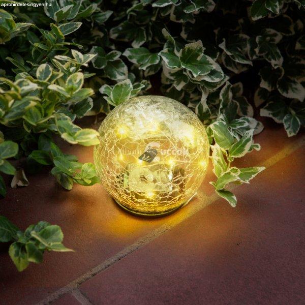 Garden of Eden Leszúrható szolár üveggömb - 12 cm - 15 melegfehér LED