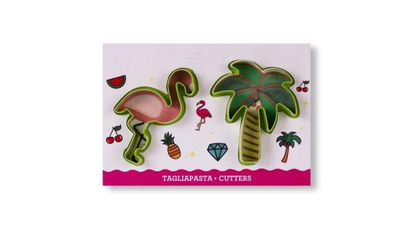 Flamingó és pálmafa alakú süti kiszúró készlet