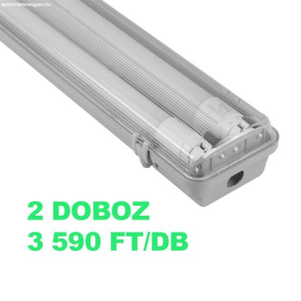 MasterLED 120 cm-es armatúra 2x18 W-os víztiszta fedéllel natúr fehér LED
fénycsövekkel 2 dobozos csomagár