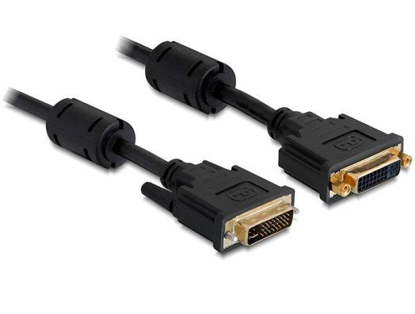 DeLock Extension cable DVI-I (Dual Link) (24+5) male > DVI-I (Dual Link)
(24+5) female 1m Black