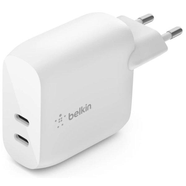 Belkin BoostCharge Dual USB-C PD Wall Charger 40W White