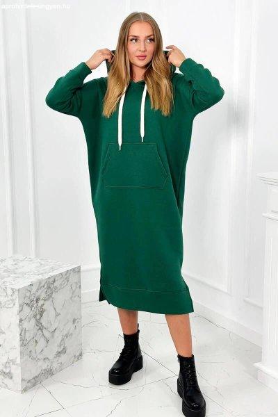 Hosszú szigetelt ruha kapucnival modell 9623 zöld