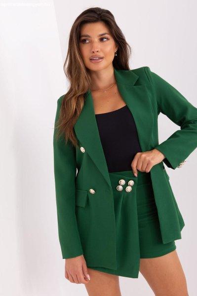 Elegáns kabát és szoknya szett 21527 zöld