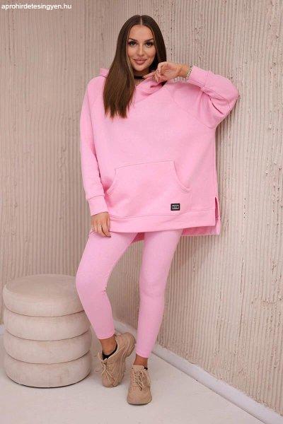 Pamut szett hőszigetelt pulóverből és leggingsből, 9618 világos
rózsaszín