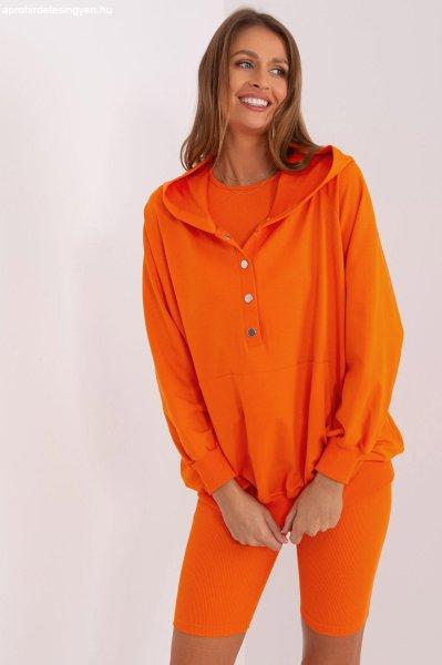 3 részes pulóver, felső és rövid leggings szett 83117 narancssárga
