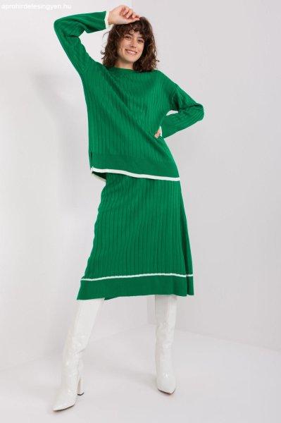 2 részes pulóver szett szoknya és pulóver modell 21028 zöld