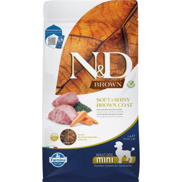 N & D Brown Dog bárány, spirulina & sárgarépa adult mini 2kg