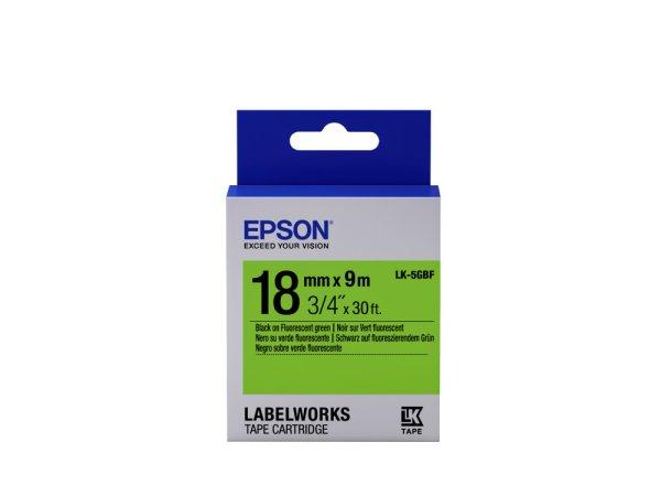 Epson LK-5GBF Black/Green 18mm szalag (9m)