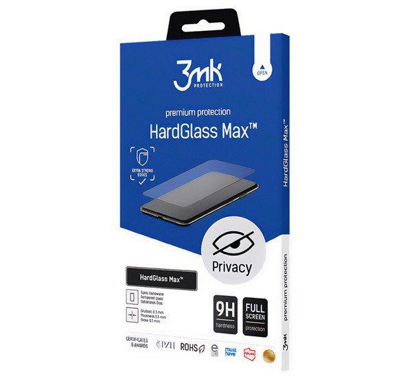 3MK HARD GLASS MAX PRIVACY képernyővédő üveg (3D full cover, íves,
betekintés elleni védelem, 0.3mm, 9H) FEKETE Apple iPhone 15 Pro Max