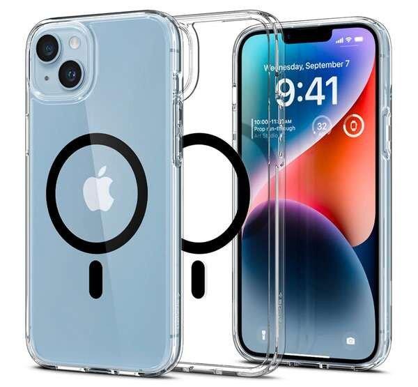 SPIGEN ULTRA HYBRID MAG műanyag telefonvédő (közepesen ütésálló,
légpárnás keret, Magsafe kompatibilis) FEKETE Apple iPhone 14