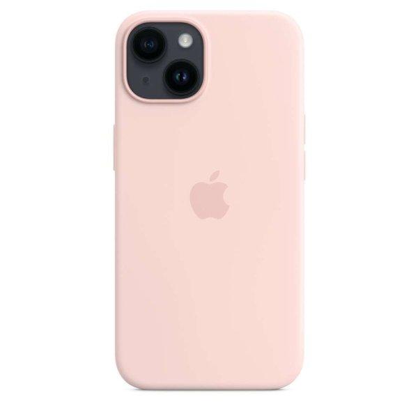 Apple iPhone 14 gyári Magsafe Szilikon Tok - Rózsaszín