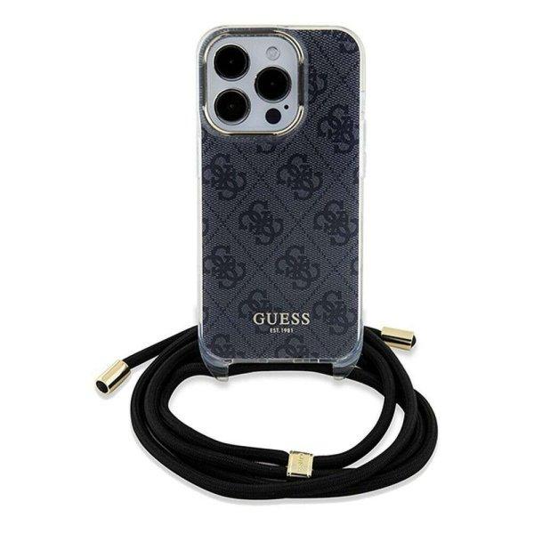 Eredeti előlap GUESS GUHCP15XHC4SEK iPhone 15 Pro Max (Crossbody Cord 4G Print
/ fekete) tok