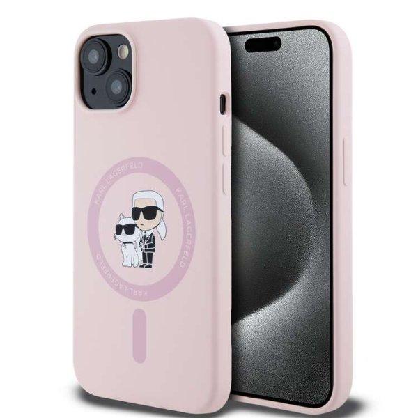 Telefontok iPhone 13 - Karl Lagerfeld KC pink magsafe kompatibilis hátlap tok