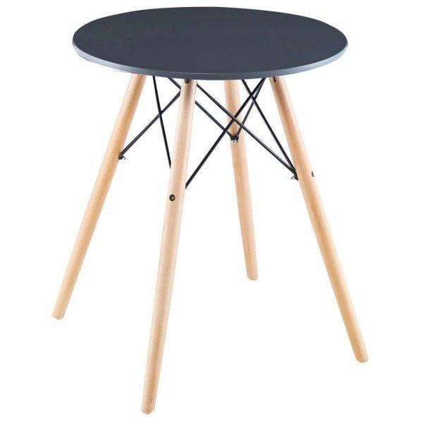 Kerek asztal nappaliba, skandináv dizájn, átmérője 60cm, szürke