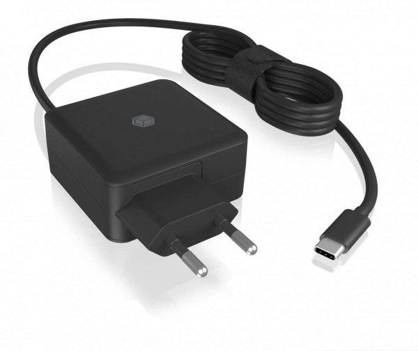 Icy Box IB-PS111-PD USB Type-C Hálózati töltő - Fekete (65W)