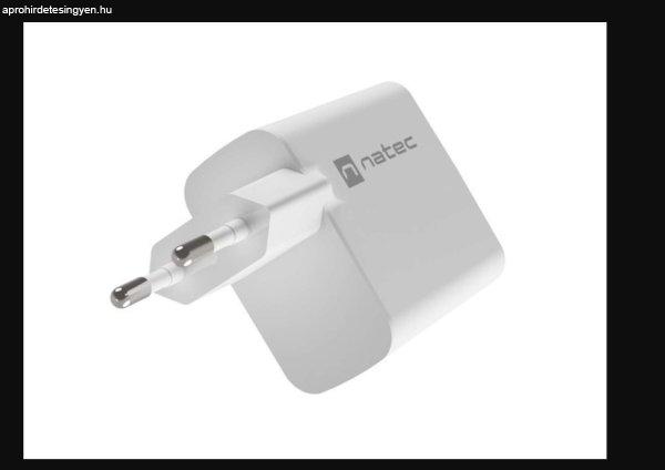 Natec Ribera USB-A / USB-C Hálózati töltő - Fehér (65W)