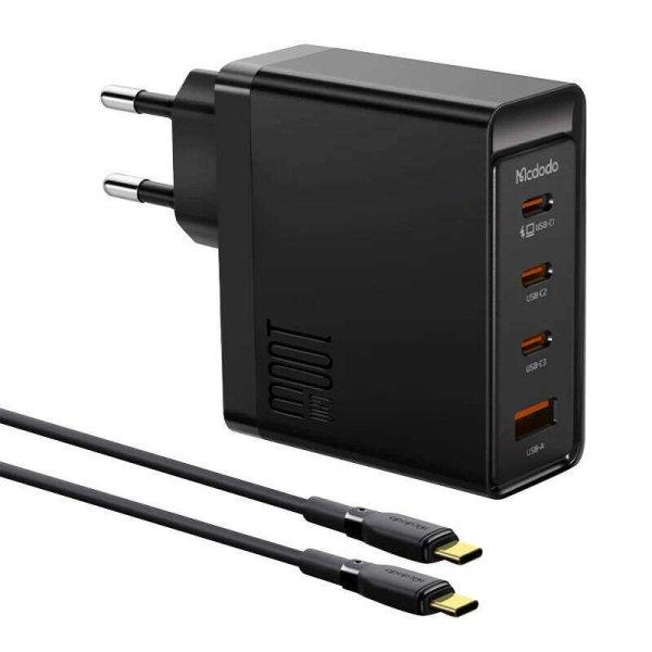 McDodo CH-5141 GAN 3xUSB-C / USB-A Hálózati töltő + USB-C kábel - Fekete
(100W)