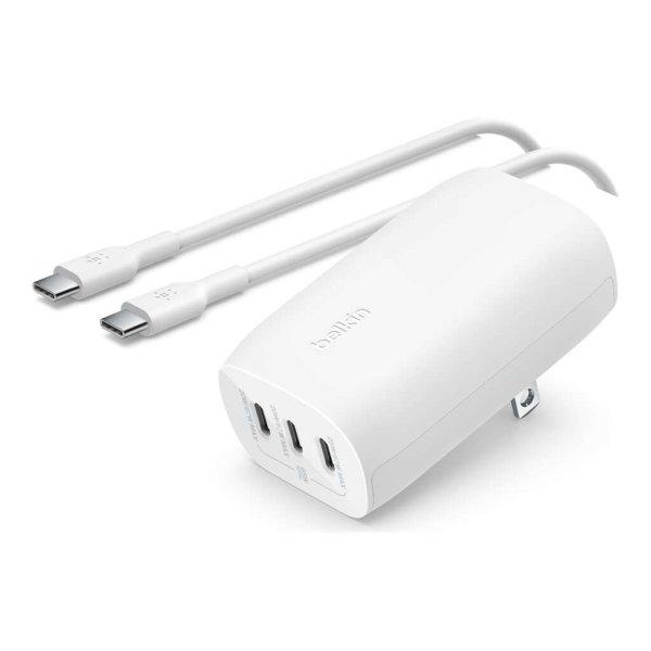 Belkin BoostCharge 3x USB Type-C Hálózati töltő + USB Type-C kábel - Fehér
(67W) (WCC002VF2MWH-B6)
