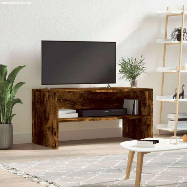 füstös tölgyszínű szerelt fa TV-szekrény 80 x 40 x 40 cm