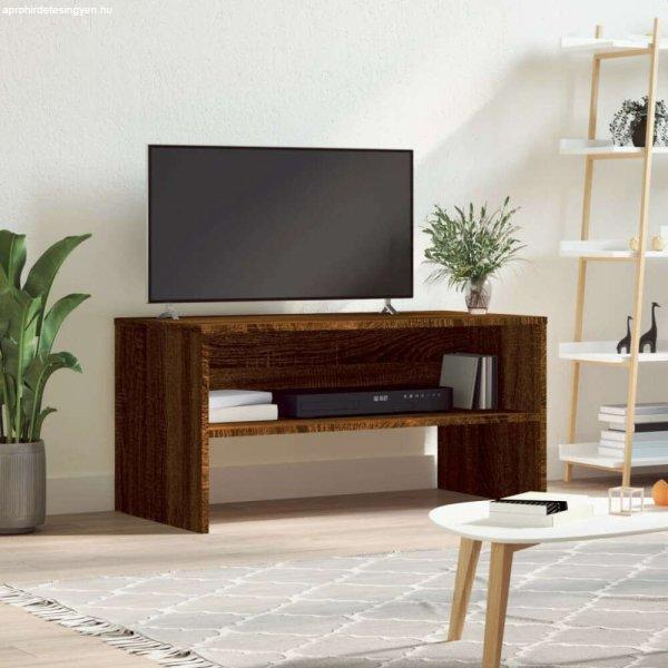 barna tölgy színű szerelt fa TV-szekrény 80 x 40 x 40 cm