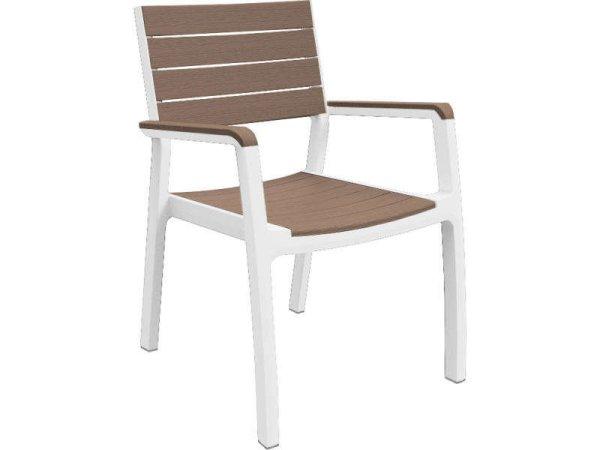 Harmony karfás kerti szék Cappuccino-fehér
