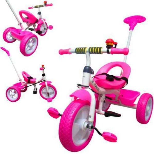 Csomagolássérült! - R-Sport T5 Tricikli szülőkarral, csengővel és
kosárral #rózsaszín