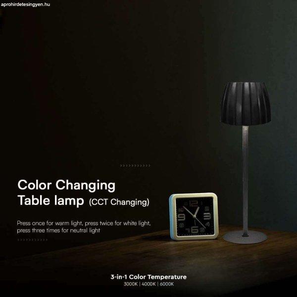V-TAC asztali akkumulátoros lámpa, fekete színű házzal és állítható
színhőmérséklettel - SKU 23356