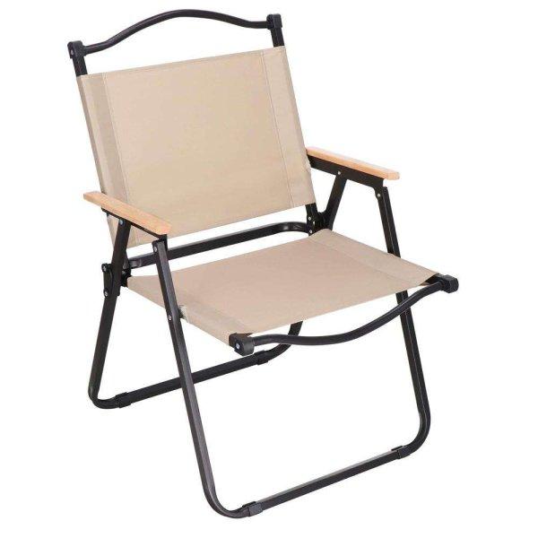 Összecsukható kerti fém szék, 78x53x60cm, bézs