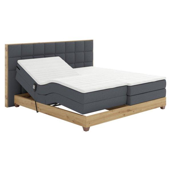 Elektromos állítható ágy, boxspring,
sötétszürke/artisan tölgy, 160x200, TIANA