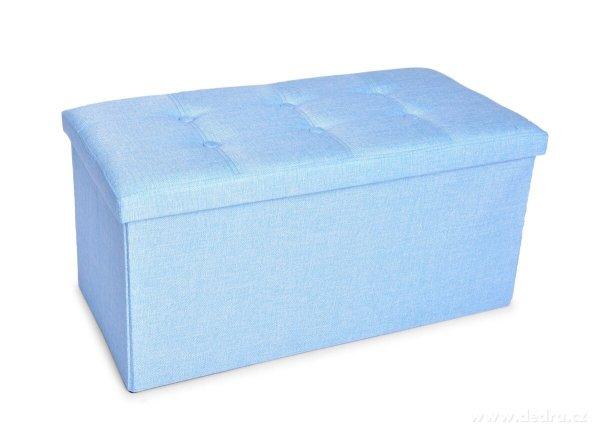 Puff ülőke tárolóval összecsukható XL - kék melange