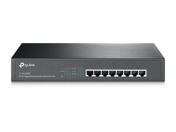 TP-Link TL-SG1008PE 8 portos 10/100/1000 PoE switch (126W), 8 PoE+ port, nem
menedzselhető