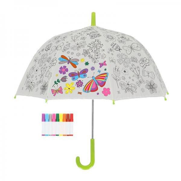 Kifesthető pillangós gyerek esernyő, filctollakkal KG277