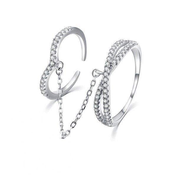 MOISS Luxus dupla ezüst gyűrű cirkónium kövekkel
R00022 52 mm