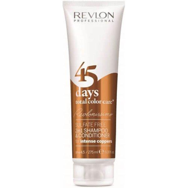 Revlon Professional 45 days total color care sampon és hajbalzsam
intenzív rézvőrös árnyalatokra (Shampoo & Conditioner
Intense Coppers) 275 ml