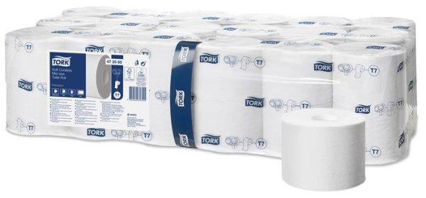 Toalettpapír, T7 rendszer, 2 rétegű, 13,1 cm átmérő, Premium, TORK
"Mid-size", fehér