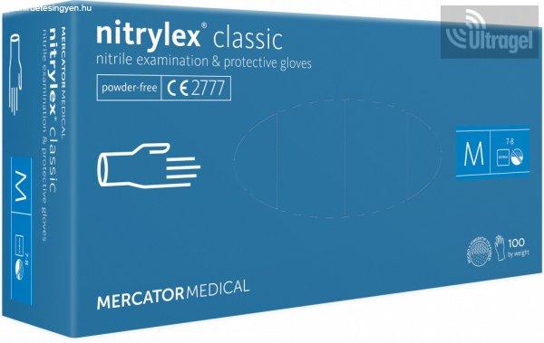 Mercator nitrylex® classic blue - PÚDERMENTES NITRIL vizsgálókesztyű