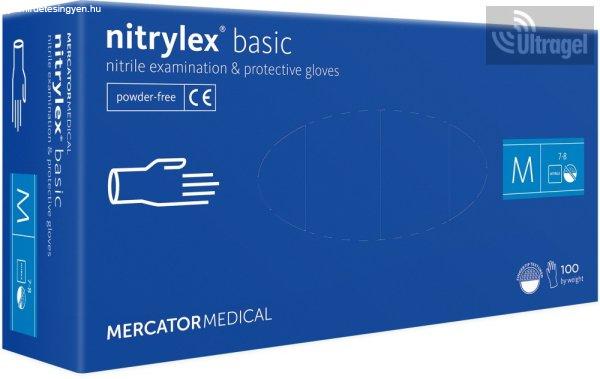 Mercator nitrylex® basic A100 blue - PÚDERMENTES NITRIL vizsgálókesztyű