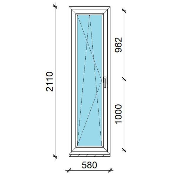 60x210 műanyag ablak, egyszárnyú, bukó/nyíló Gealan