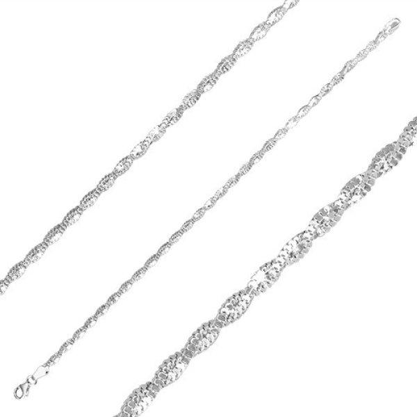 925 ezüst karkötő - két összefonódó lánc, csillogó felület