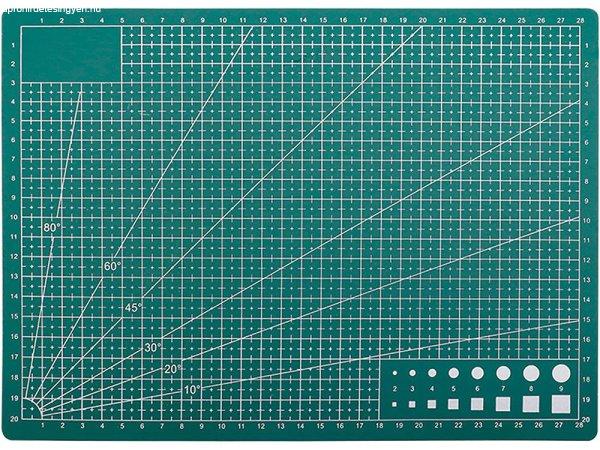 Vágólap, vágóalátét, A4 22x30cm, 3mm vastag, zöld, kétoldalas,
öngyógyuló