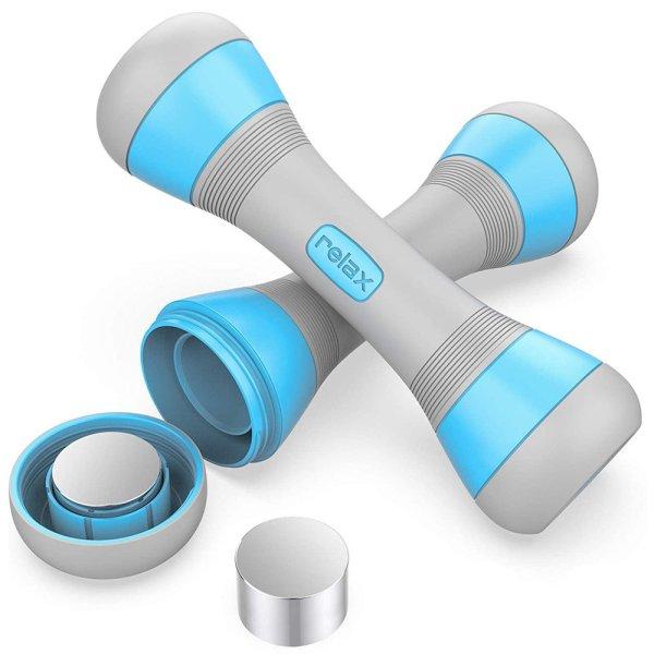 Állítható fitnesz súlyzók, dumbbell 2x2kg, kék (1kg, 1,5kg vagy 2kg
súlyra álltható)