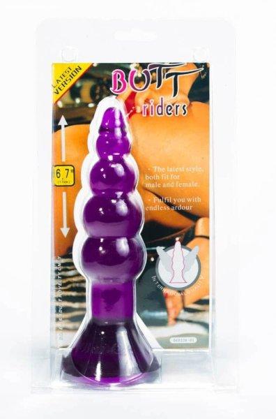 Butt Riders Anal Plug Purple - Tapadókorongos elasztikus análtágító -
análkúp (lila)