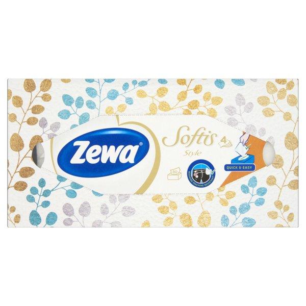 Papírzsebkendő 4 rétegű 80 db/csomag Zewa Softis Style NaturalSoft